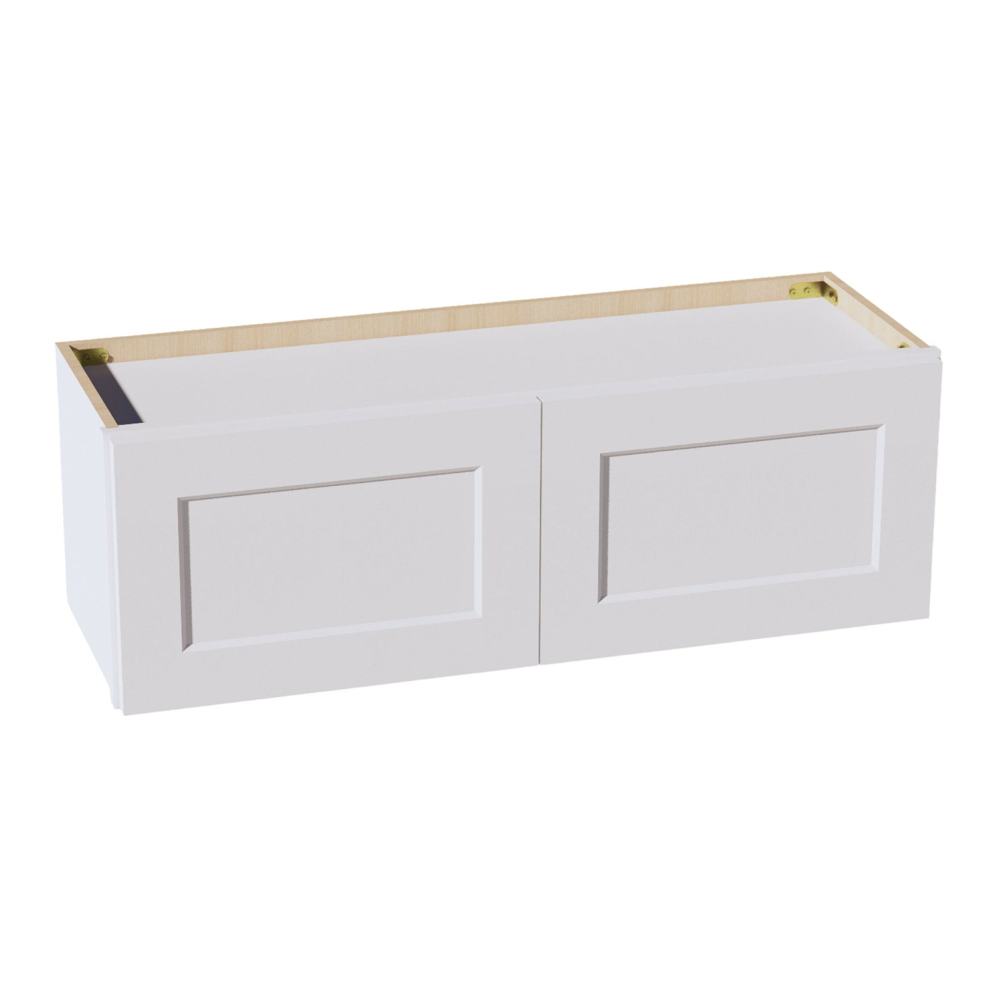 HF - W3612: Frost White Shaker 36"W x 12"H 2 Doors Standard Wall Bridge Cabinet - NextCabinets