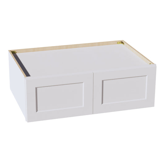 HF - W361224: Frost White Shaker 36"W x 12"H x 24"D 2 Doors Standard Bridge Wall Cabinet - NextCabinets
