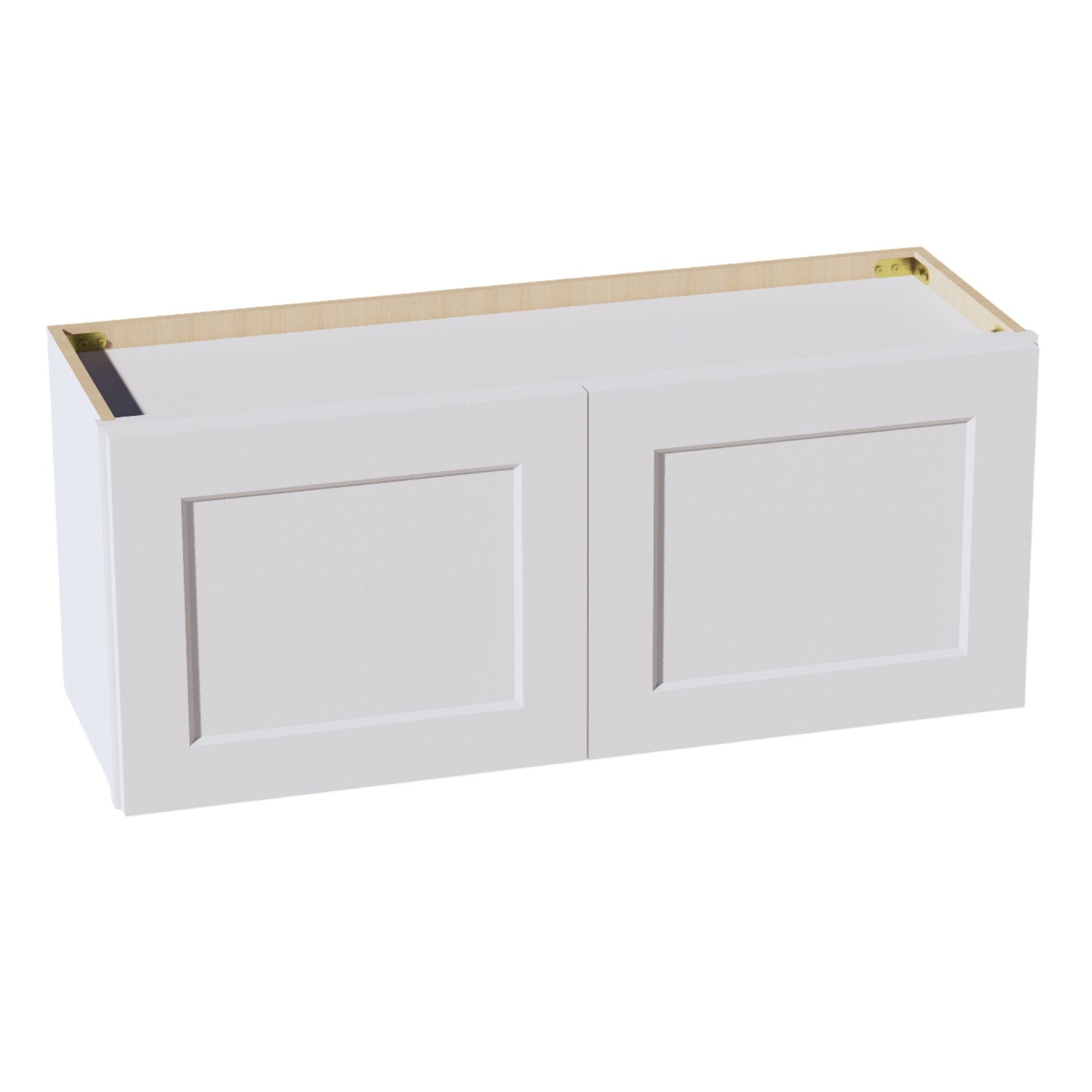 HF - W3615: Frost White Shaker 36"W x 15"H 2 Doors Standard Wall Bridge Cabinet - NextCabinets