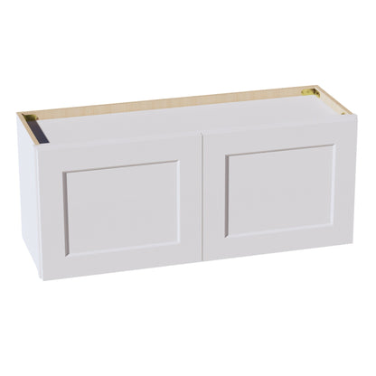 HF - W3615: Frost White Shaker 36"W x 15"H 2 Doors Standard Wall Bridge Cabinet - NextCabinets