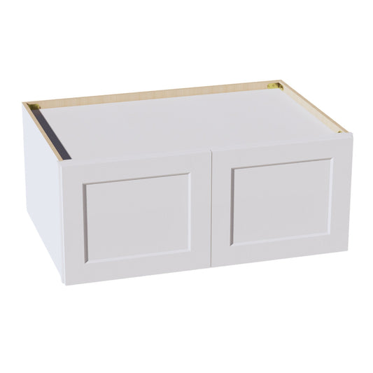HF - W361524: Frost White Shaker 36"W x 15"H x 24"D 2 Doors Standard Bridge Wall Cabinet - NextCabinets