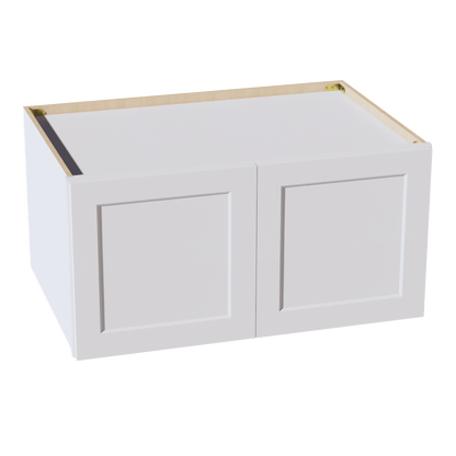 HF - W361824: Frost White Shaker 36"W x 18"H x 24"D 2 Doors Standard Bridge Wall Cabinet - NextCabinets