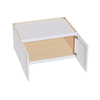 HF - W361824: Frost White Shaker 36"W x 18"H x 24"D 2 Doors Standard Bridge Wall Cabinet - NextCabinets