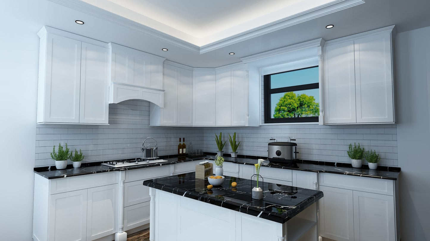 HF - W3621: Frost White Shaker 36"W x 21"H 2 Doors Standard Wall Bridge Cabinet - NextCabinets