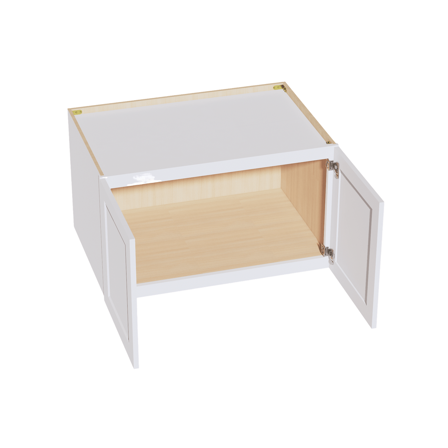 HF - W362124: Frost White Shaker 36"W x 21"H x 24"D 2 Doors & 1 Shelf Standard Bridge Wall Cabinet - NextCabinets