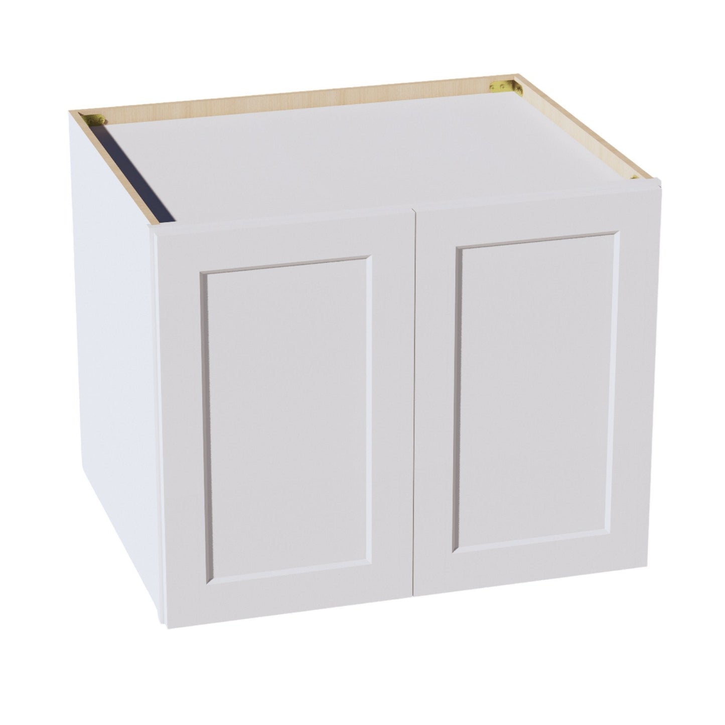 HF - W362124: Frost White Shaker 36"W x 21"H x 24"D 2 Doors & 1 Shelf Standard Bridge Wall Cabinet - NextCabinets