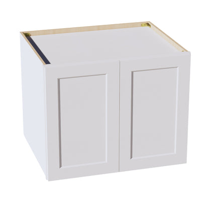 HF - W362124: Frost White Shaker 36"W x 21"H x 24"D 2 Doors & 1 Shelf Standard Bridge Wall Cabinet - NextCabinets