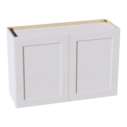 HF - W3624: Frost White Shaker 36"W x 24"H 2 Doors Standard Wall Bridge Cabinet - NextCabinets