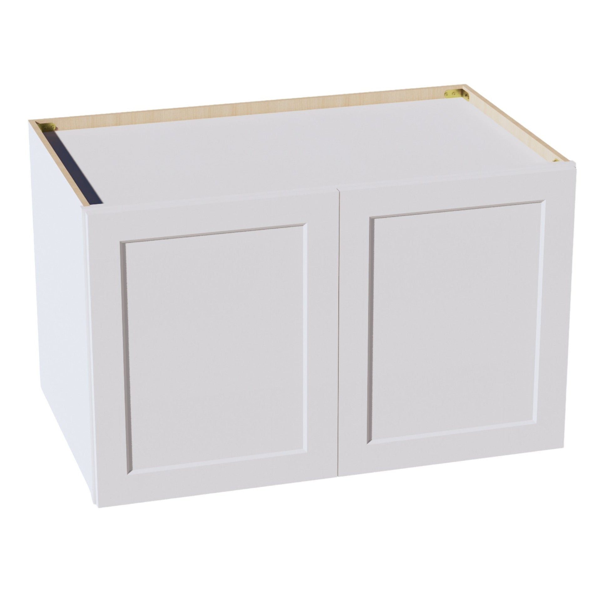 HF - W362424: Frost White Shaker 36"W x 24"H x 24"D 2 Doors & 1 Shelf Standard Bridge Wall Cabinet - NextCabinets