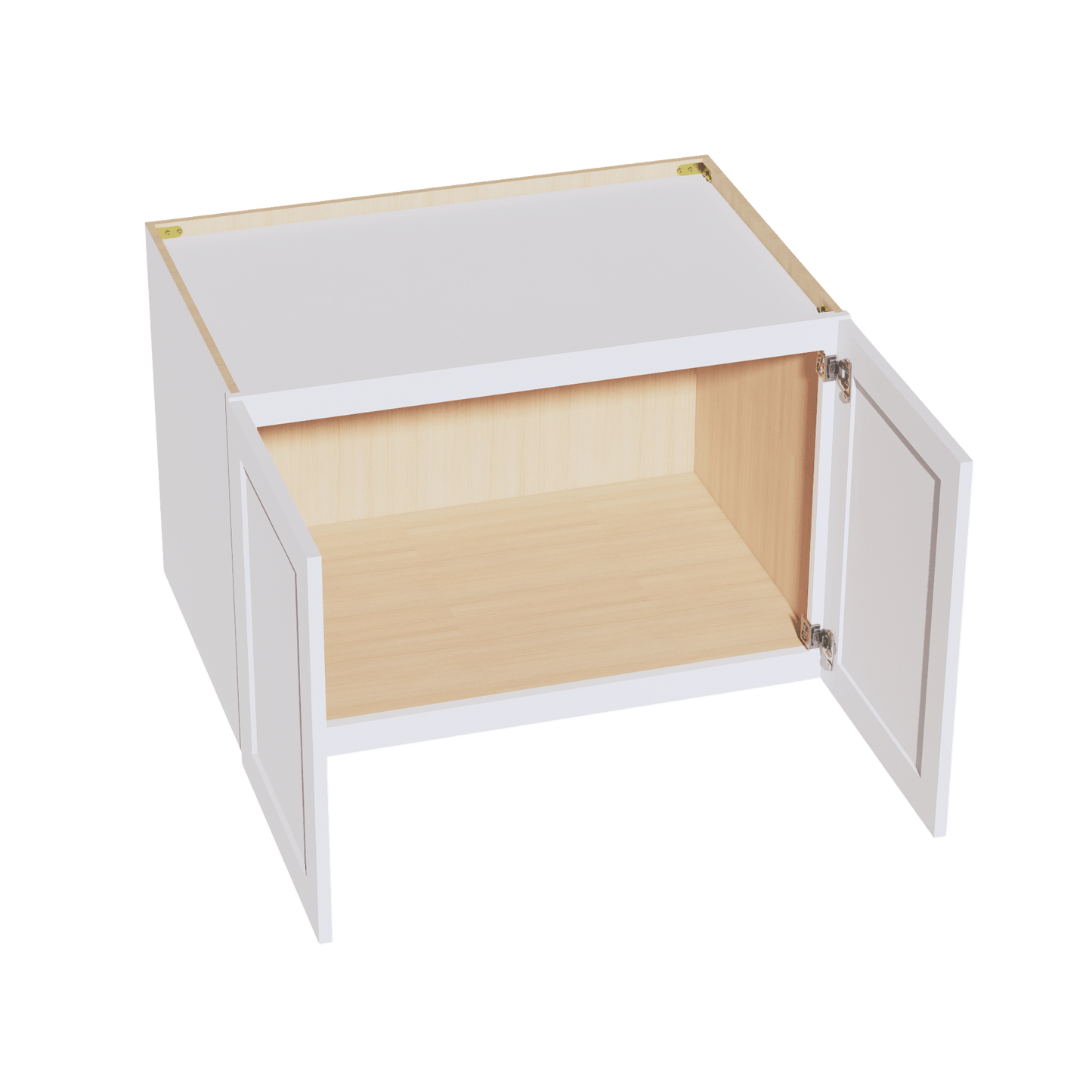 HF - W362424: Frost White Shaker 36"W x 24"H x 24"D 2 Doors & 1 Shelf Standard Bridge Wall Cabinet - NextCabinets