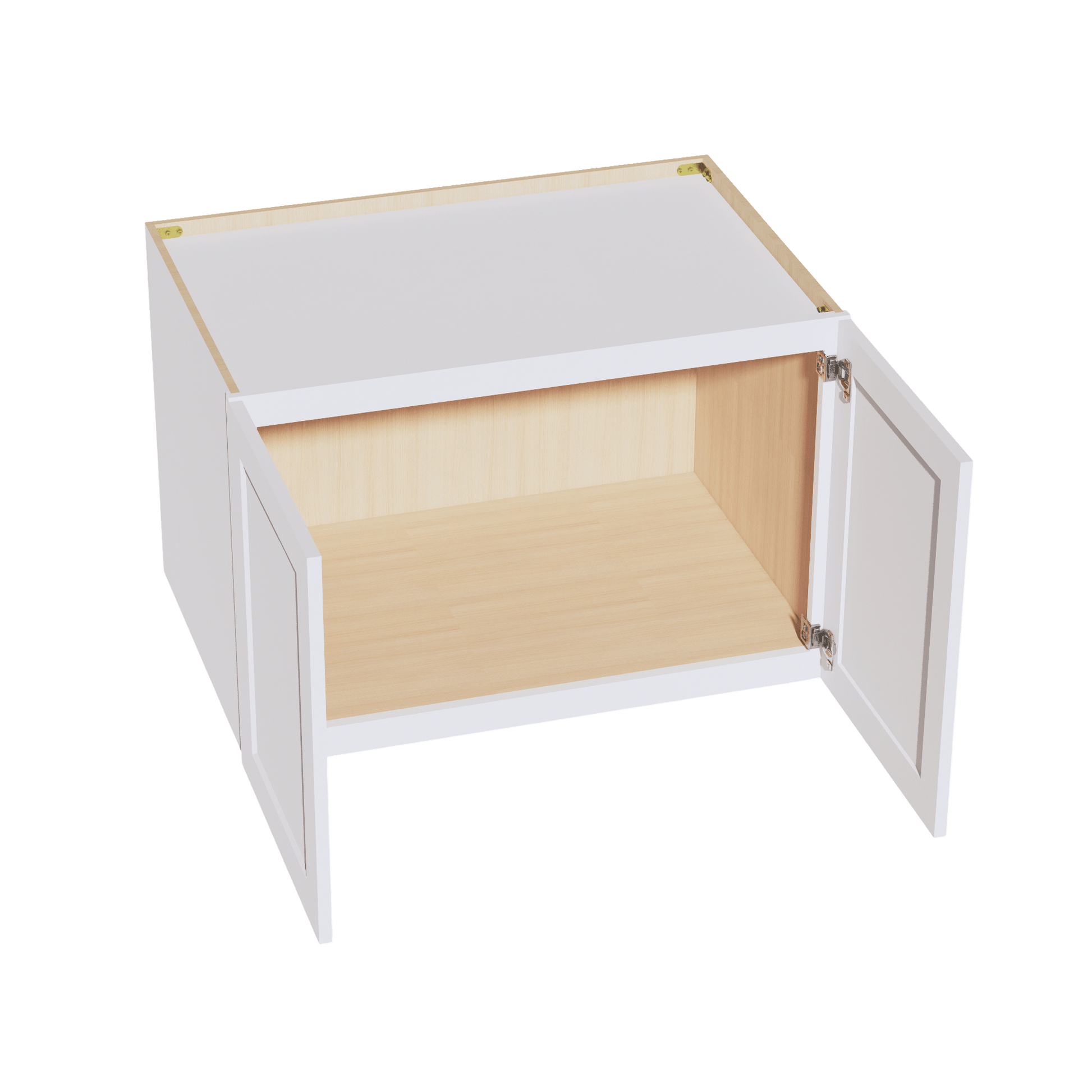 HF - W362424: Frost White Shaker 36"W x 24"H x 24"D 2 Doors & 1 Shelf Standard Bridge Wall Cabinet - NextCabinets