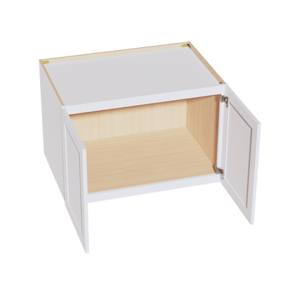HF - W362424: Frost White Shaker 36"W x 24"H x 24"D 2 Doors & 1 Shelf Standard Bridge Wall Cabinet - NextCabinets