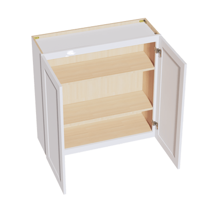 HF - W3636: Frost White Shaker 36"W x 36"H 2 Doors & 2 Shelves Standard Wall Cabinet - NextCabinets