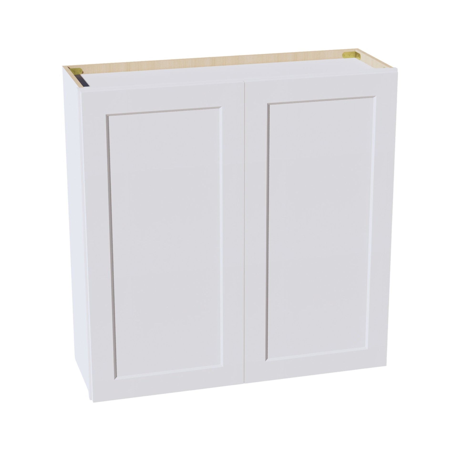 HF - W3636: Frost White Shaker 36"W x 36"H 2 Doors & 2 Shelves Standard Wall Cabinet - NextCabinets