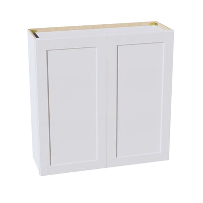 HF - W3636: Frost White Shaker 36"W x 36"H 2 Doors & 2 Shelves Standard Wall Cabinet - NextCabinets