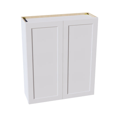 HF - W3642: Frost White Shaker 36"W x 42"H 2 Doors & 3 Shelves Standard Wall Cabinet - NextCabinets
