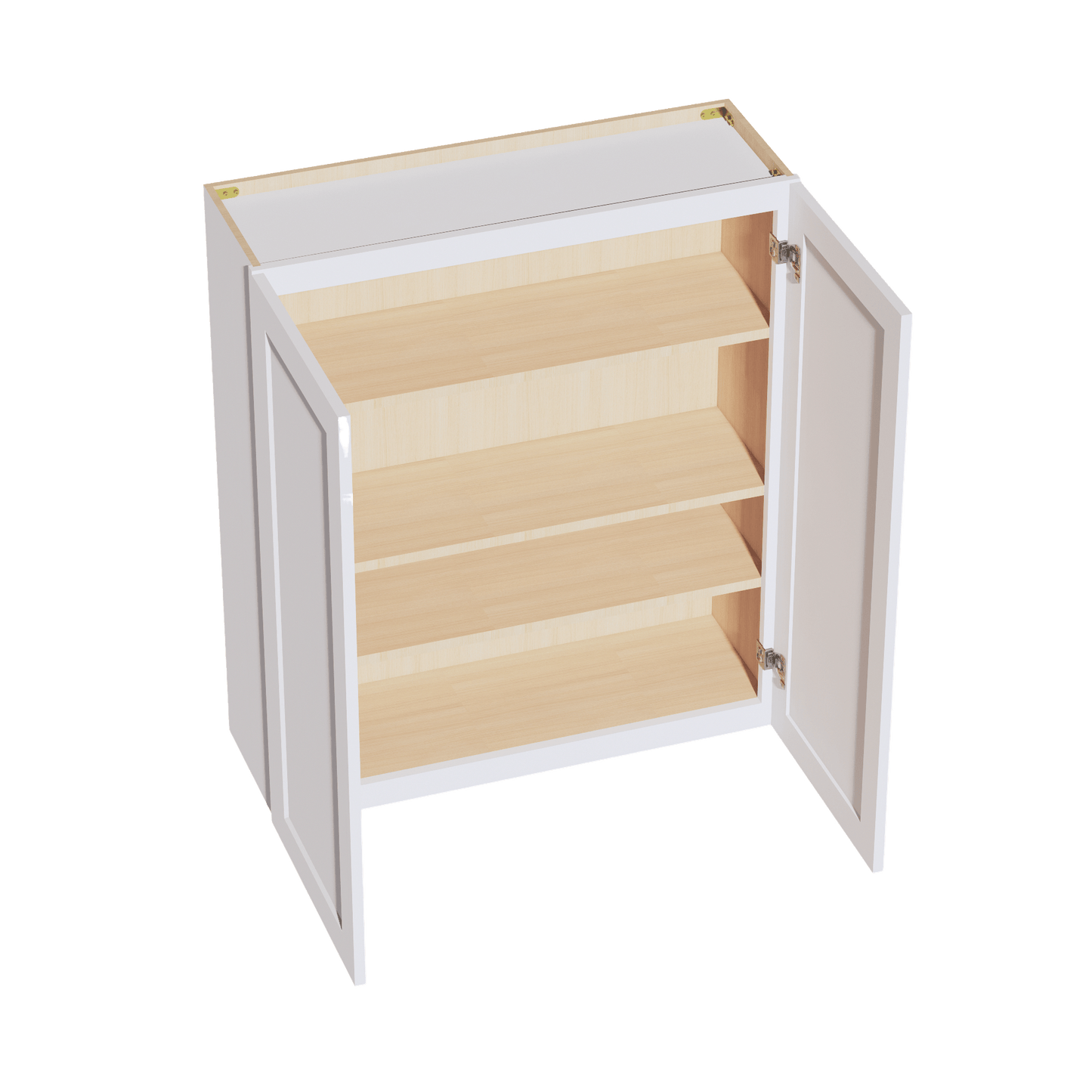 HF - W3642: Frost White Shaker 36"W x 42"H 2 Doors & 3 Shelves Standard Wall Cabinet - NextCabinets