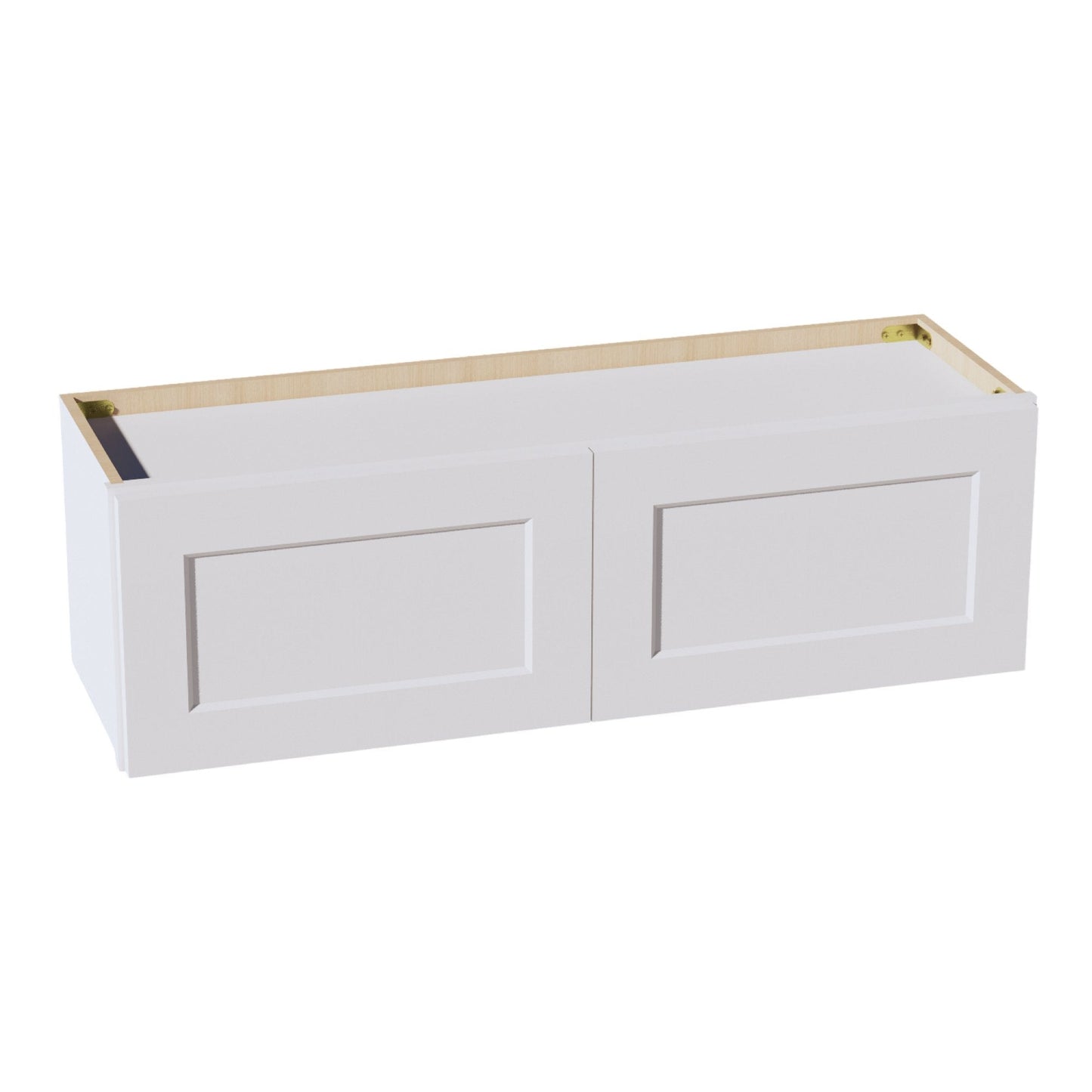 HF - W3912: Frost White Shaker 39"W x 12"H 2 Doors Standard Wall Bridge Cabinet - NextCabinets