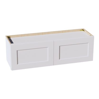 HF - W3912: Frost White Shaker 39"W x 12"H 2 Doors Standard Wall Bridge Cabinet - NextCabinets
