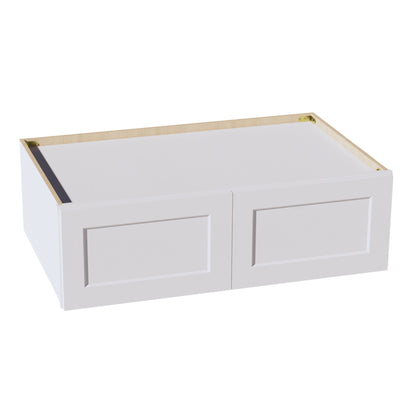 HF - W391224: Frost White Shaker 39"W x 12"H x 24"D 2 Doors Standard Bridge Wall Cabinet - NextCabinets
