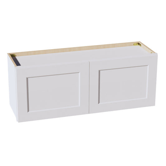 HF - W3915: Frost White Shaker 39"W x 15"H 2 Doors Standard Wall Bridge Cabinet - NextCabinets
