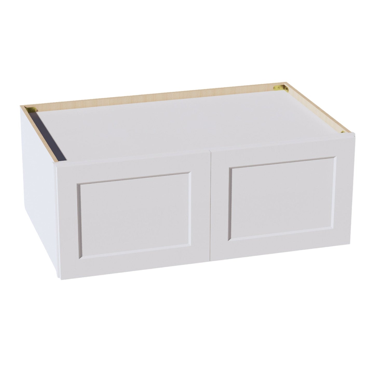 HF - W391524: Frost White Shaker 39"W x 15"H x 24"D 2 Doors Standard Bridge Wall Cabinet - NextCabinets