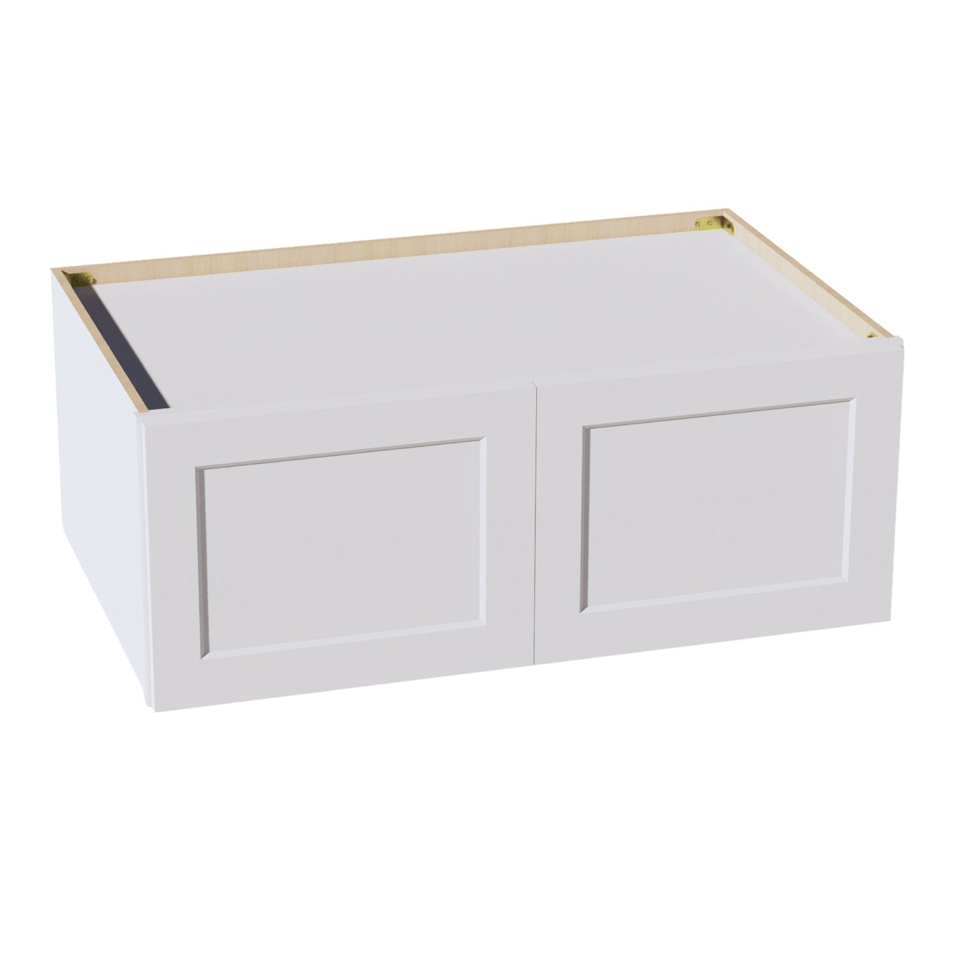 HF - W391524: Frost White Shaker 39"W x 15"H x 24"D 2 Doors Standard Bridge Wall Cabinet - NextCabinets