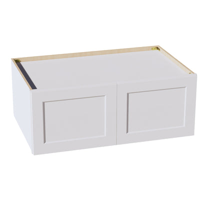 HF - W391524: Frost White Shaker 39"W x 15"H x 24"D 2 Doors Standard Bridge Wall Cabinet - NextCabinets