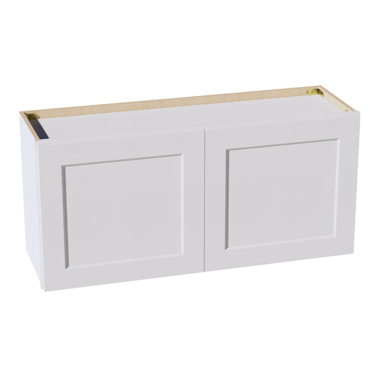 HF - W3918: Frost White Shaker 39"W x 18"H 2 Doors Standard Wall Bridge Cabinet - NextCabinets