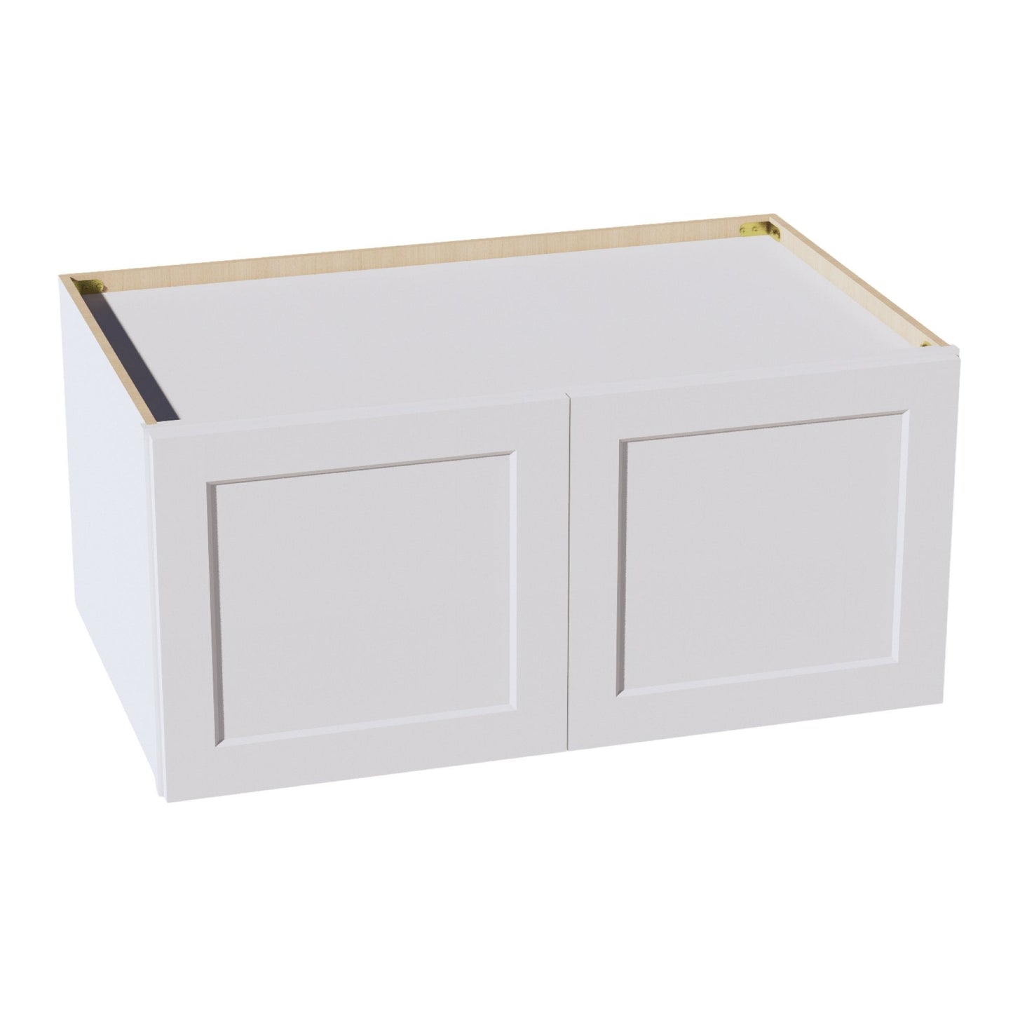 HF - W391824: Frost White Shaker 39"W x 18"H x 24"D 2 Doors Standard Bridge Wall Cabinet - NextCabinets