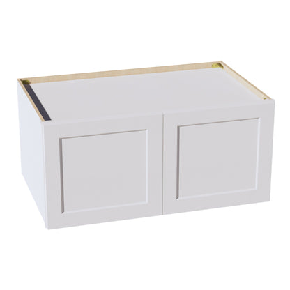 HF - W391824: Frost White Shaker 39"W x 18"H x 24"D 2 Doors Standard Bridge Wall Cabinet - NextCabinets