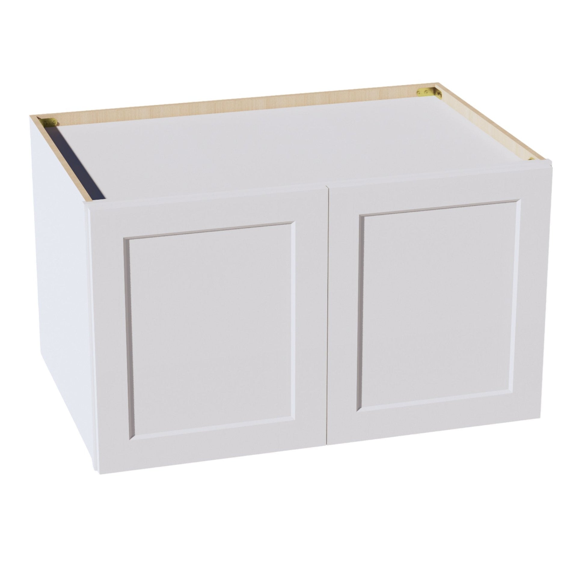 HF - W392424: Frost White Shaker 39"W x 24"H x 24"D 2 Doors & 1 Shelf Standard Bridge Wall Cabinet - NextCabinets