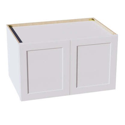 HF - W392424: Frost White Shaker 39"W x 24"H x 24"D 2 Doors & 1 Shelf Standard Bridge Wall Cabinet - NextCabinets