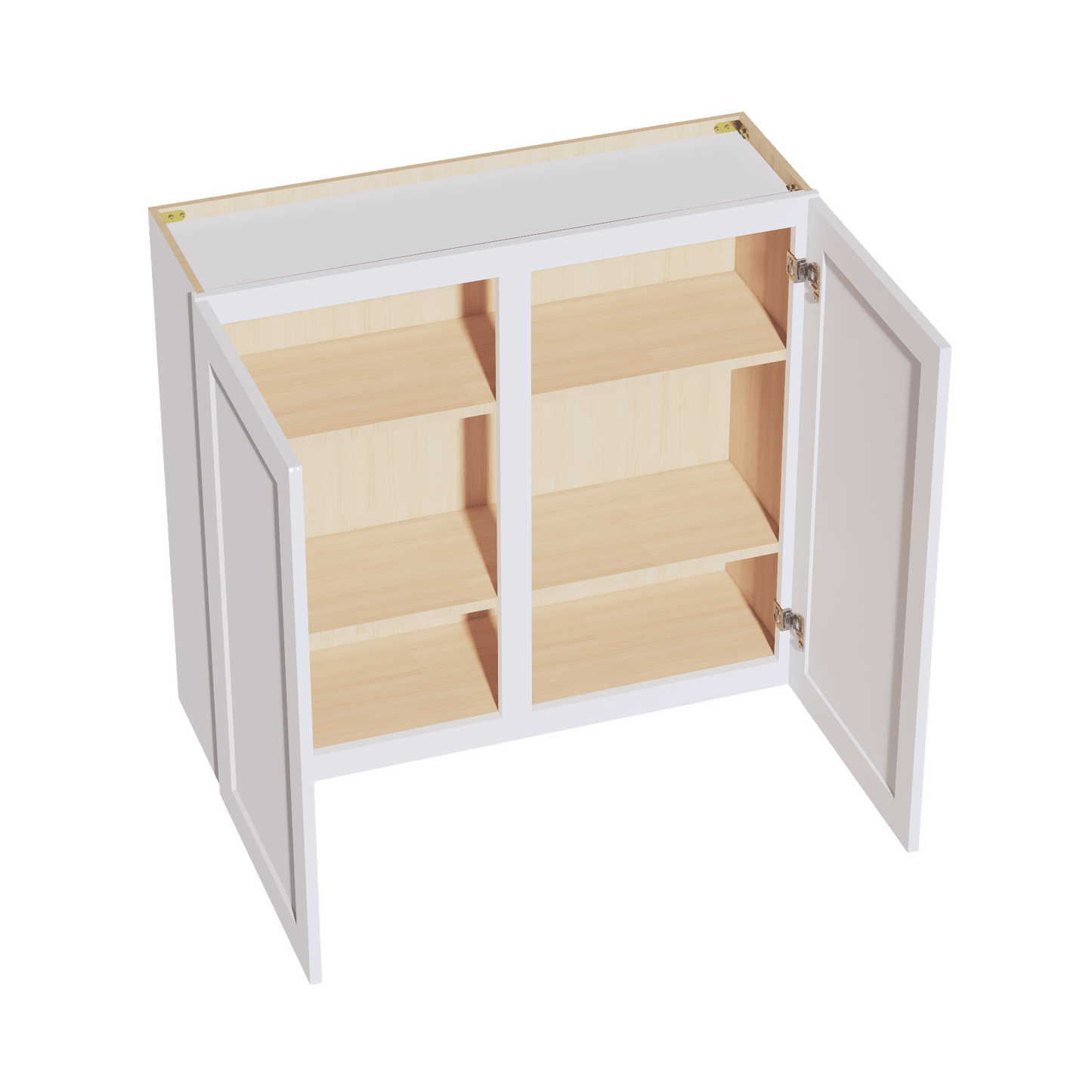 HF - W3936: Frost White Shaker 39"W x 36"H 2 Doors & 2 Shelves Standard Wall Cabinet - NextCabinets