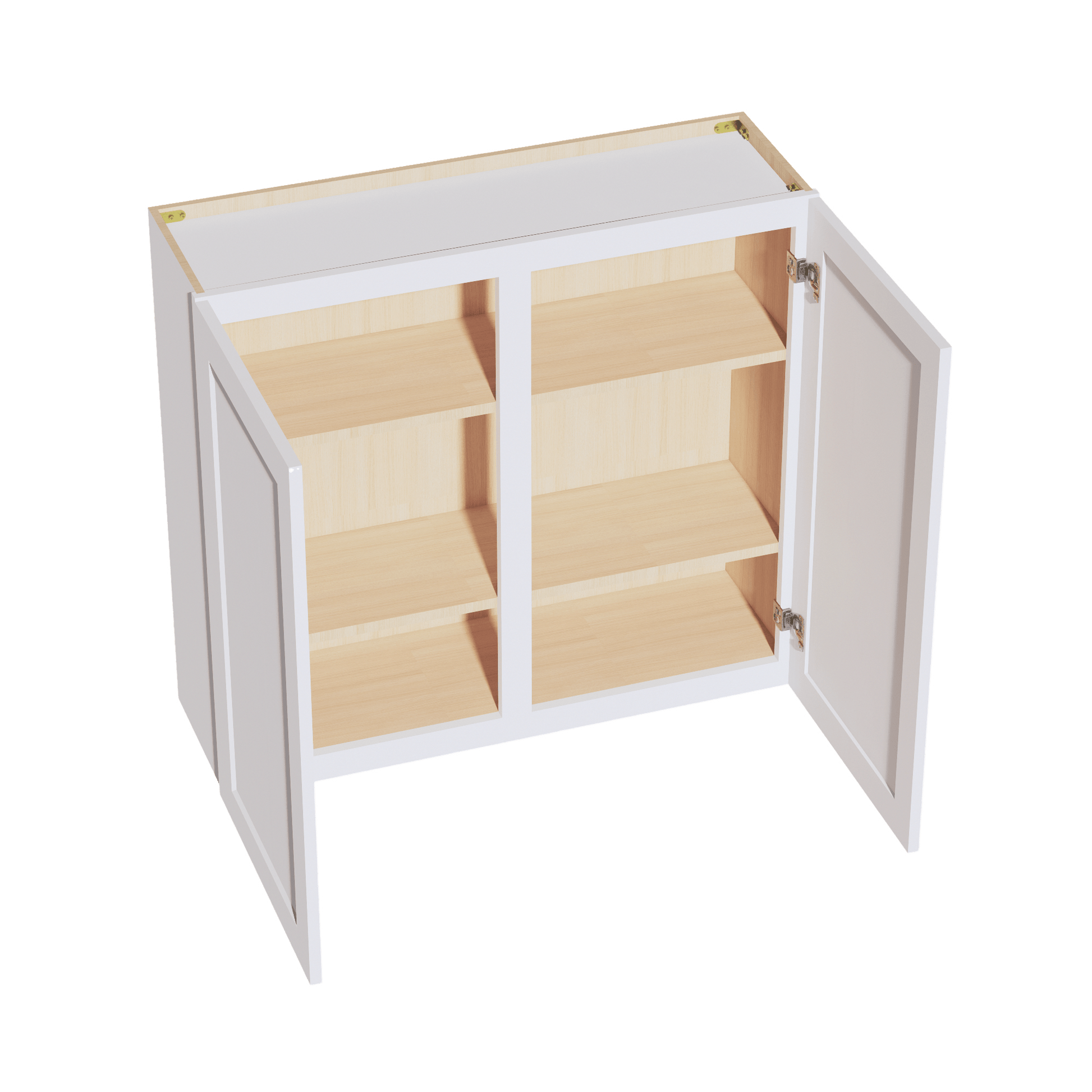 HF - W3936: Frost White Shaker 39"W x 36"H 2 Doors & 2 Shelves Standard Wall Cabinet - NextCabinets