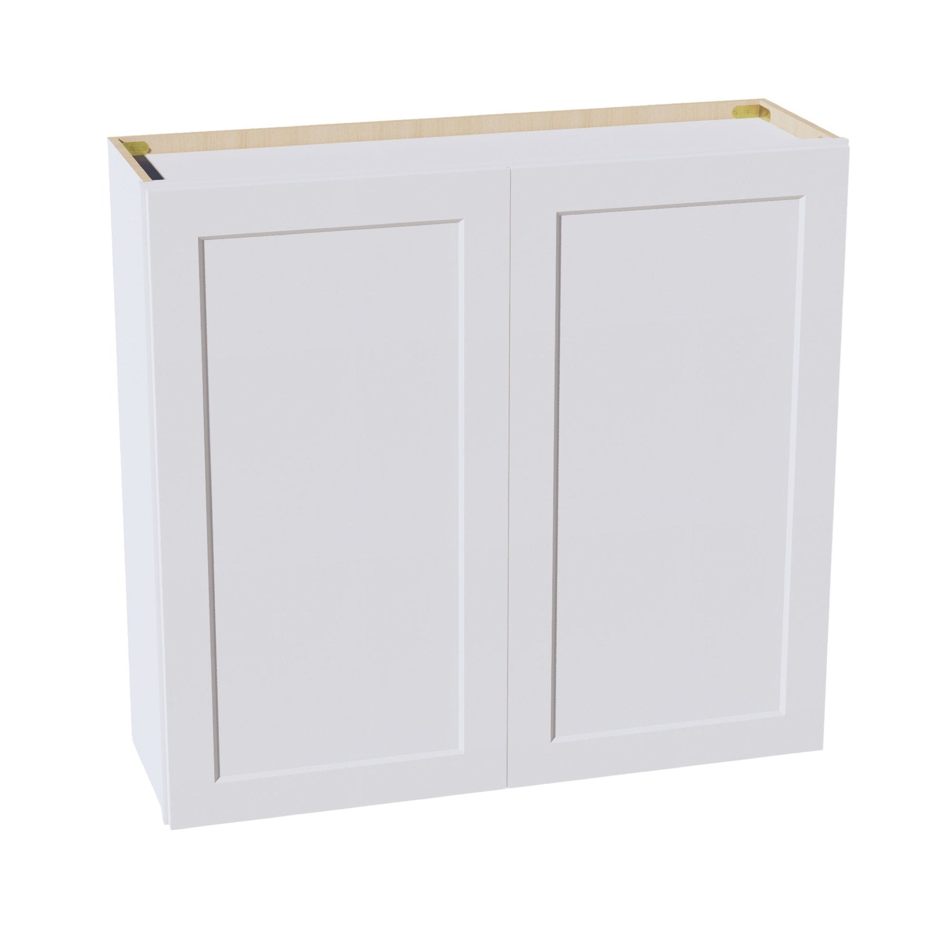 HF - W3936: Frost White Shaker 39"W x 36"H 2 Doors & 2 Shelves Standard Wall Cabinet - NextCabinets