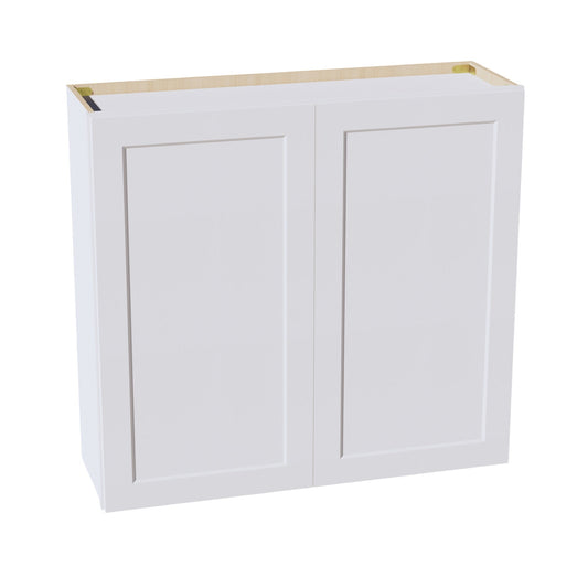 HF - W3936: Frost White Shaker 39"W x 36"H 2 Doors & 2 Shelves Standard Wall Cabinet - NextCabinets