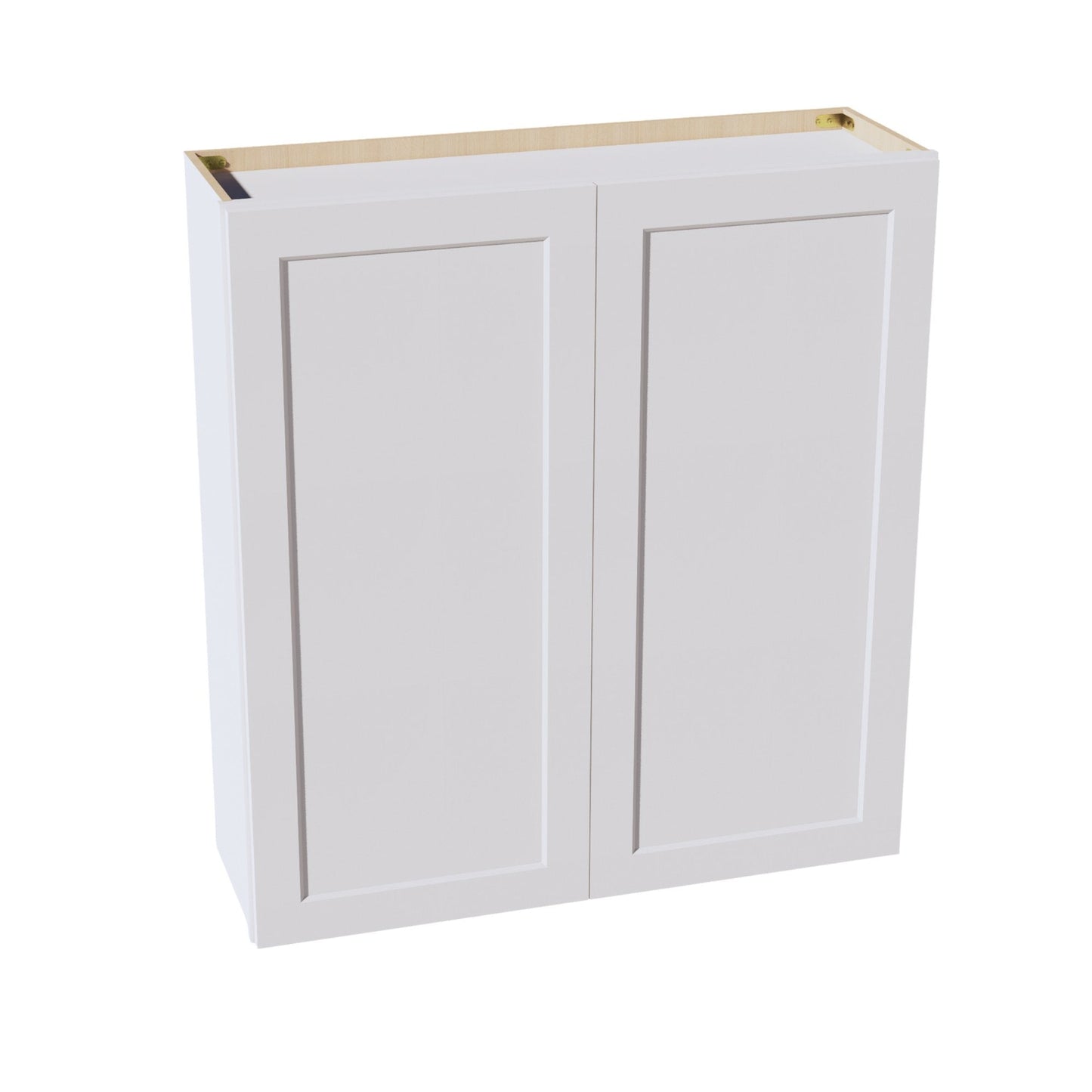 HF - W3942: Frost White Shaker 39"W x 42"H 2 Doors & 3 Shelves Standard Wall Cabinet - NextCabinets