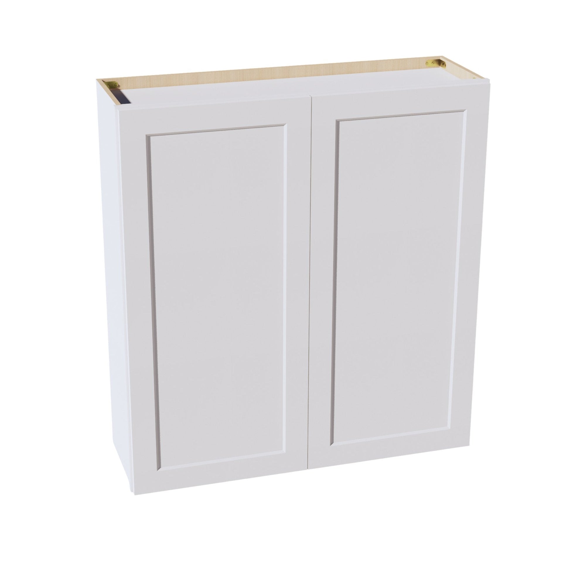 HF - W3942: Frost White Shaker 39"W x 42"H 2 Doors & 3 Shelves Standard Wall Cabinet - NextCabinets