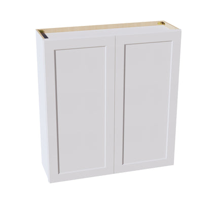 HF - W3942: Frost White Shaker 39"W x 42"H 2 Doors & 3 Shelves Standard Wall Cabinet - NextCabinets