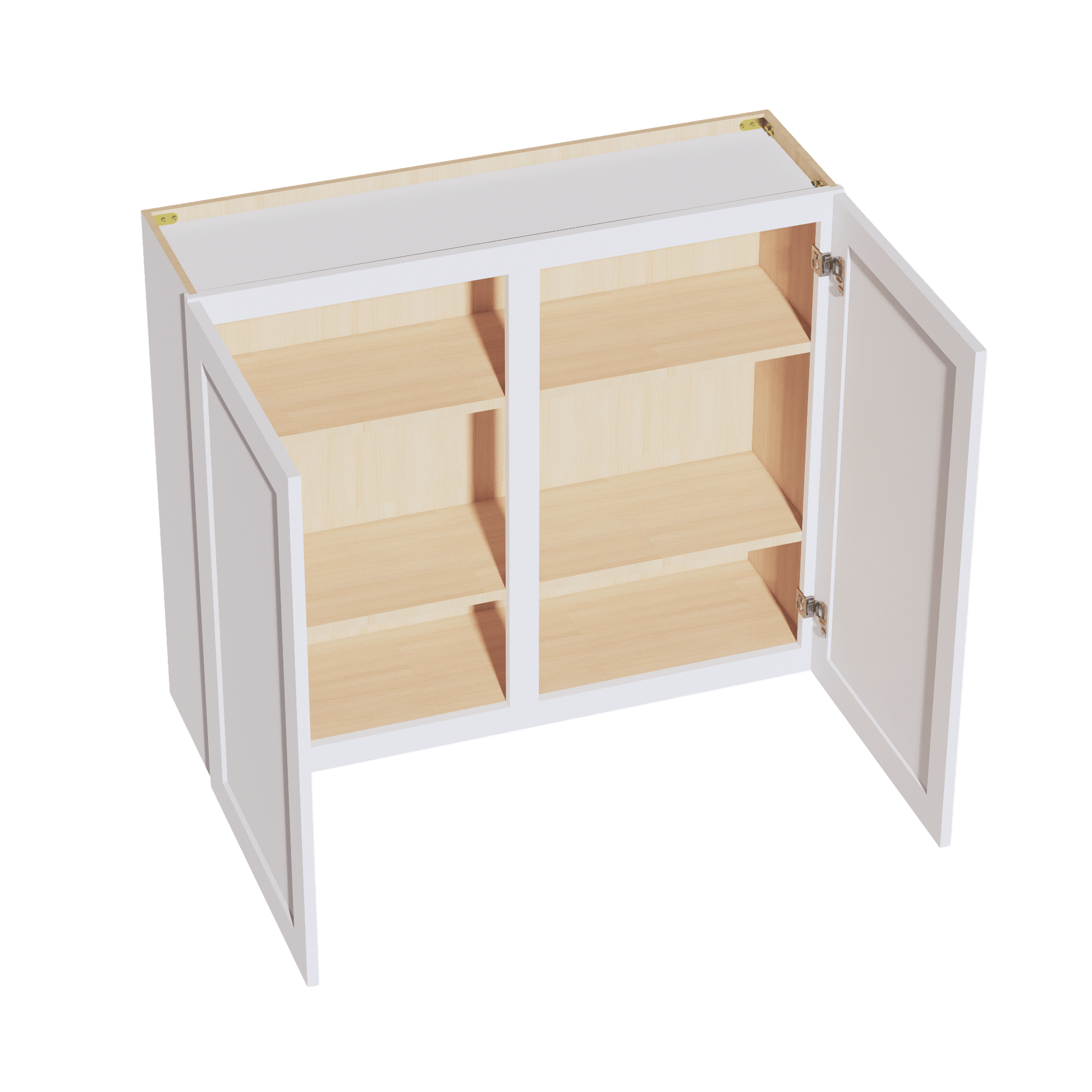 HF - W4236: Frost White Shaker 42"W x 36"H 2 Doors & 2 Shelves Standard Wall Cabinet - NextCabinets