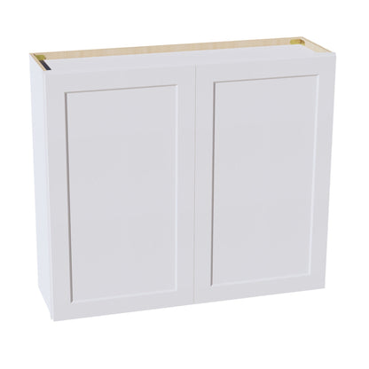 HF - W4236: Frost White Shaker 42"W x 36"H 2 Doors & 2 Shelves Standard Wall Cabinet - NextCabinets