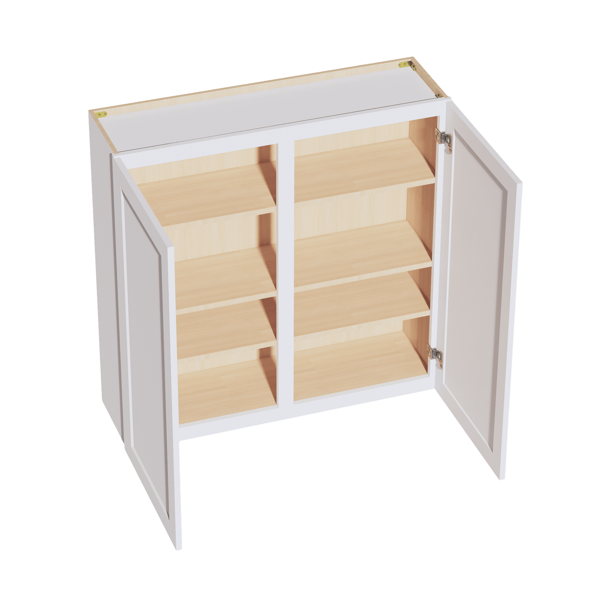 HF - W4242: Frost White Shaker 42"W x 42"H 2 Doors & 3 Shelves Standard Wall Cabinet - NextCabinets