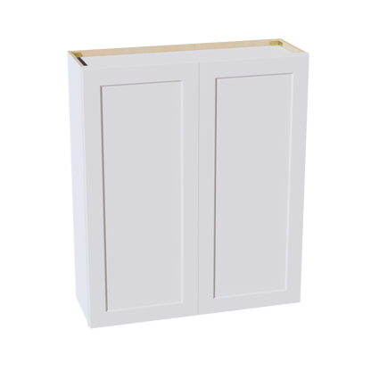 HF - W4242: Frost White Shaker 42"W x 42"H 2 Doors & 3 Shelves Standard Wall Cabinet - NextCabinets