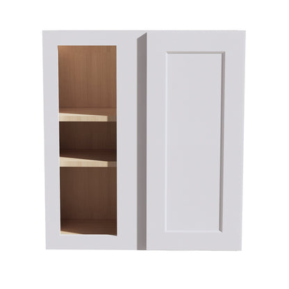 HF - WBC2730: Frost White Shaker 27"W x 30"H 1 Door & 2 Shelves Wall Blind Corner Cabinets - NextCabinets
