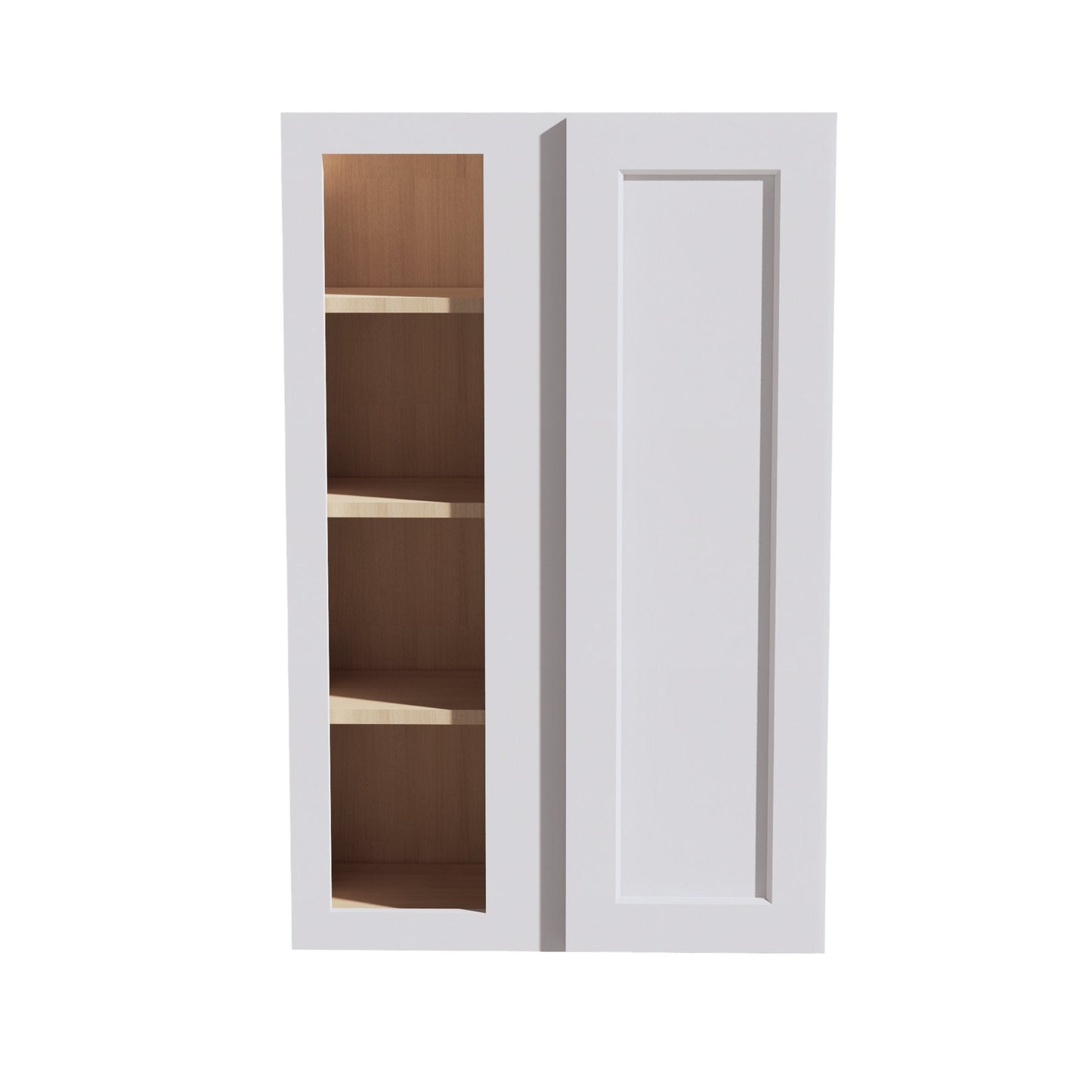 HF - WBC2742: Frost White Shaker 27"W x 42"H 1 Door & 2 Shelves Wall Blind Corner Cabinets - NextCabinets