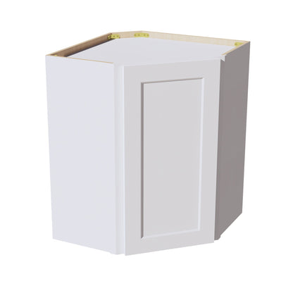 HF - WDC2430: Frost White Shaker 24"W x 30"H 1 Door & 2 Shelves Diagonal Wall Corner Cabinet - NextCabinets