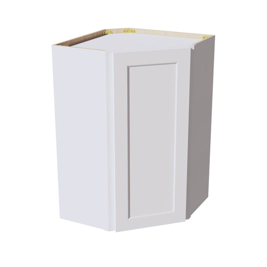 HF - WDC2436: Frost White Shaker 24"W x 36"H 1 Door & 2 Shelves Diagonal Wall Corner Cabinet - NextCabinets