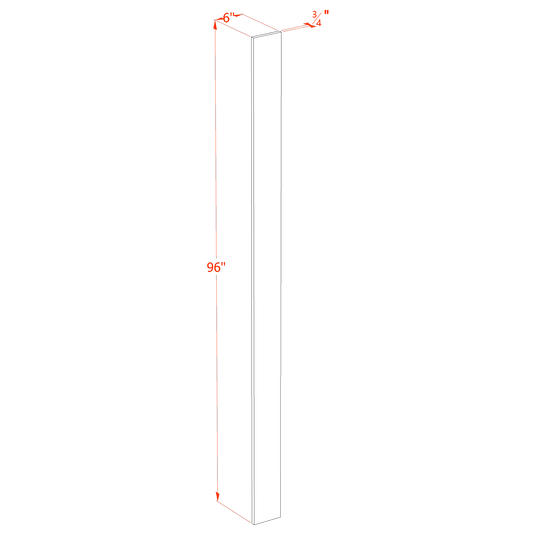 HF - WF696: Frost White Shaker 06"W x 96"H Wall Cabinet Filler - NextCabinets