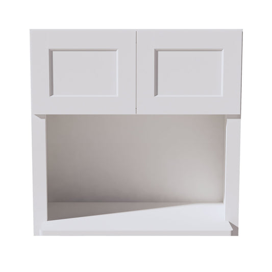 HF - WM3030: Frost White Shaker 30"W x 30"H 2 Doors Wall Built - in Microwave Cabinets - NextCabinets